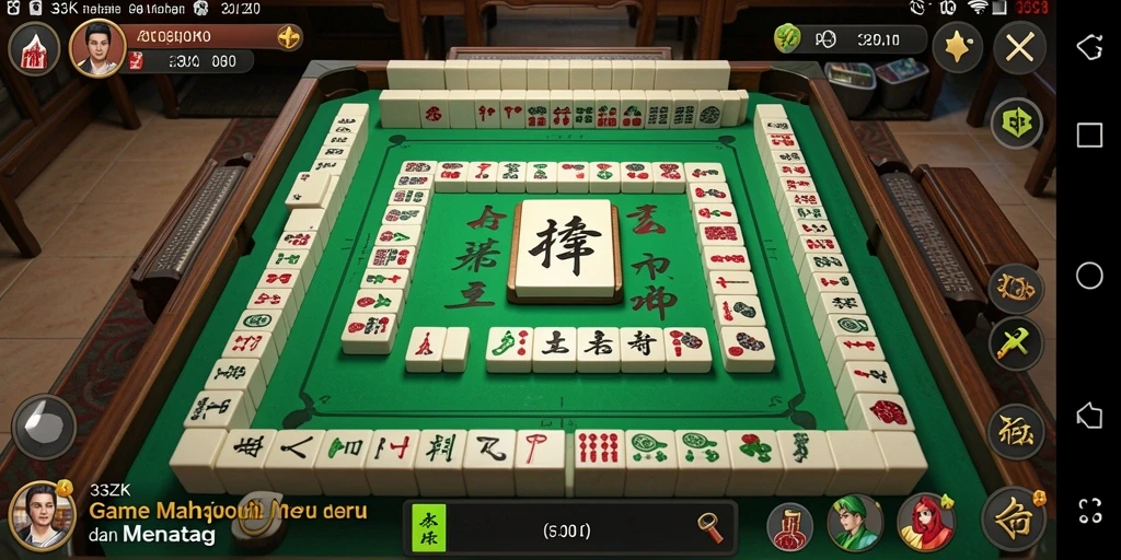 Screenshot gameplay 33ZK yang menampilkan keseruan permainan Mahjong.