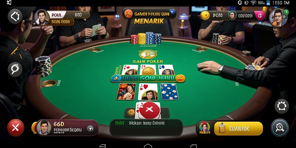 Screenshot dari gameplay Poker yang seru di 66D.