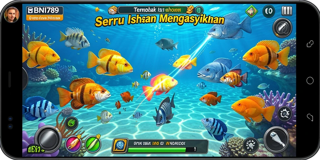 Gameplay seru Tembak Ikan di BNI789 dengan berbagai jenis ikan.