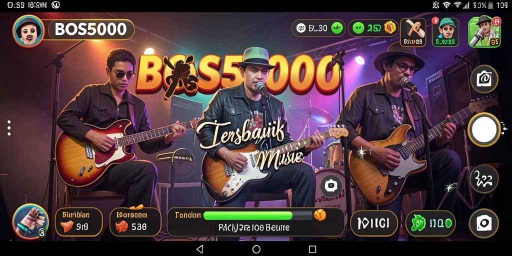 Tampilan gameplay seru di <strong>BOS5000</strong> dengan berbagai pilihan lagu.