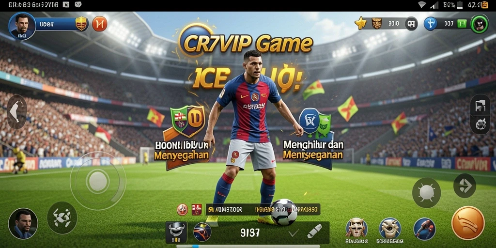 Tampilan layar utama <strong>CR7VIP</strong> dengan karakter melakukan aktivitas Idle.
