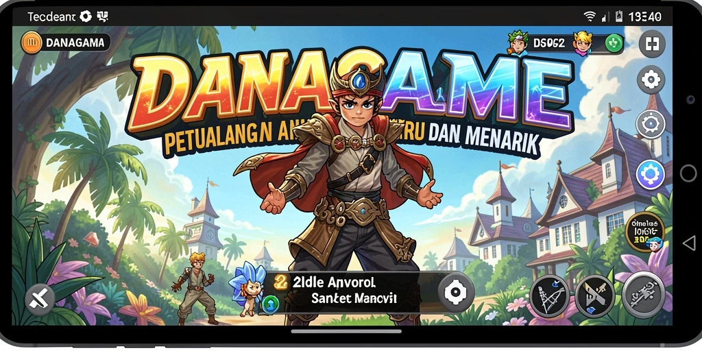 Tampilan gameplay DANAGAME yang penuh aksi dan karakter anime.
