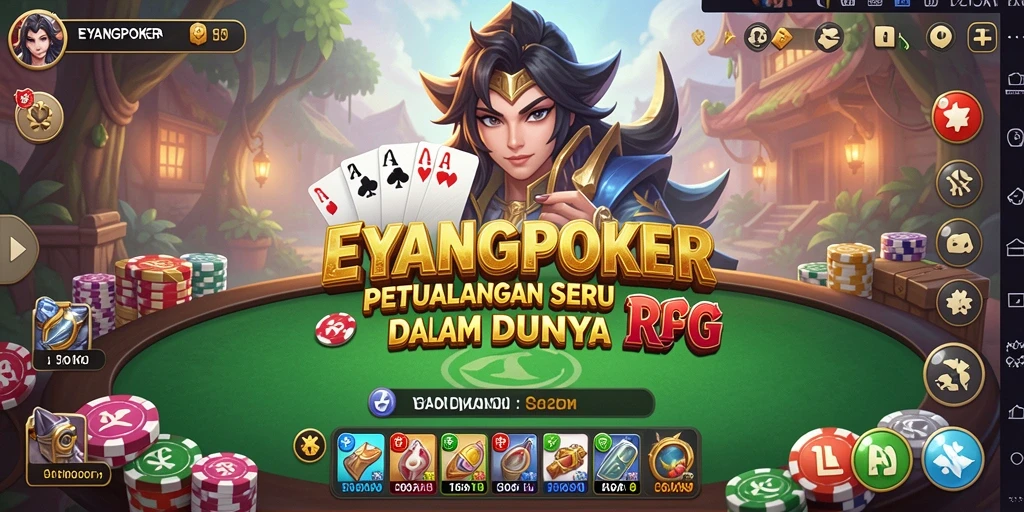 Tangkapan layar gameplay <strong>EYANGPOKER</strong> menampilkan aksi mendalam dan strategi RPG yang menarik.