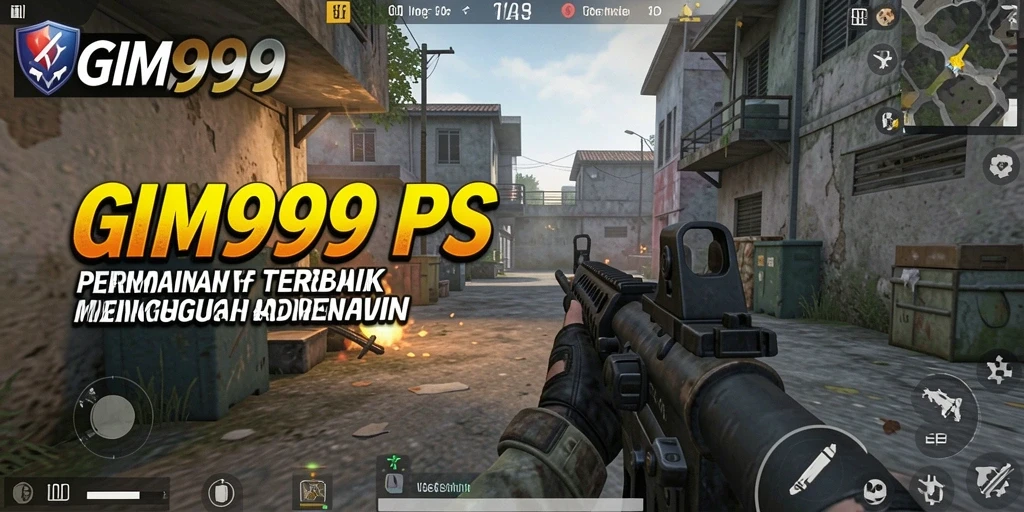 Screenshot GIM999 menampilkan aksi menembak yang intens dalam permainan FPS.