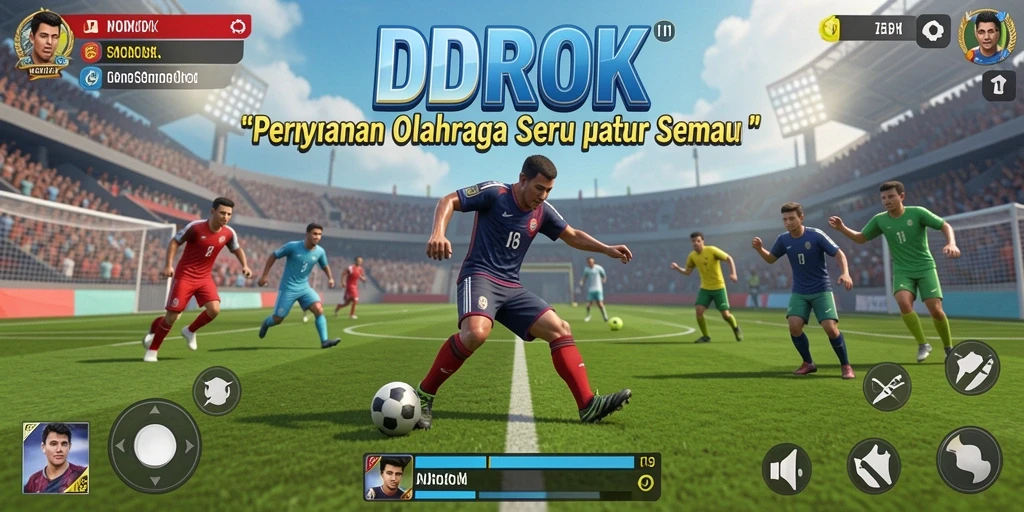 Screenshot menampilkan gameplay kompetitif dalam IDROK dengan berbagai olahraga.