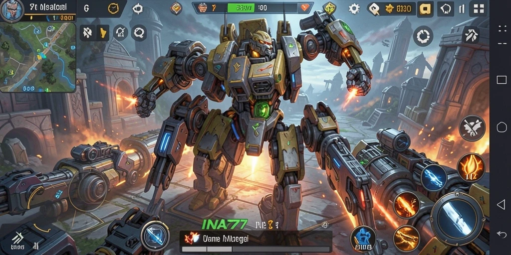 Screenshot gameplay yang menunjukkan aksi strategi di INA777.