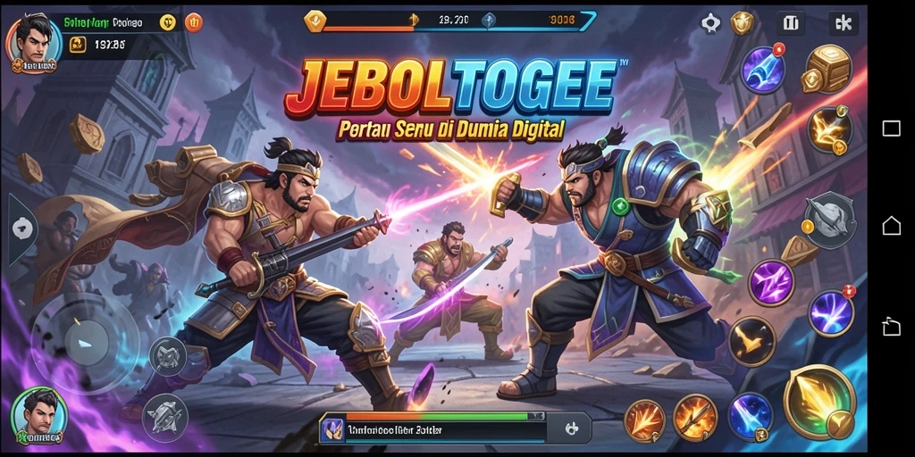 Gameplay intens pertarungan dengan karakter unik di JEBOLTOGEL.