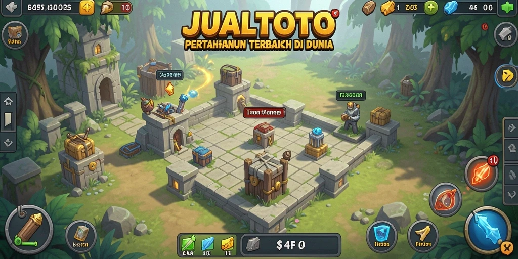 Tampilan gameplay menarik dari game Tower Defense JUALTOTO.