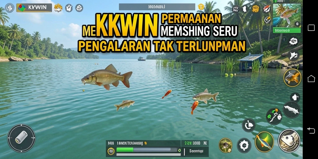Tampilan gameplay KKWIN yang menarik dan penuh aksi memancing.