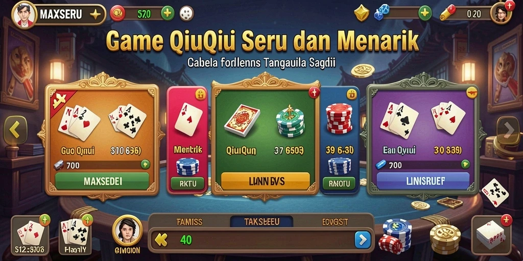 Screenshot MAXSERU menampilkan gameplay QiuQiu yang penuh aksi.