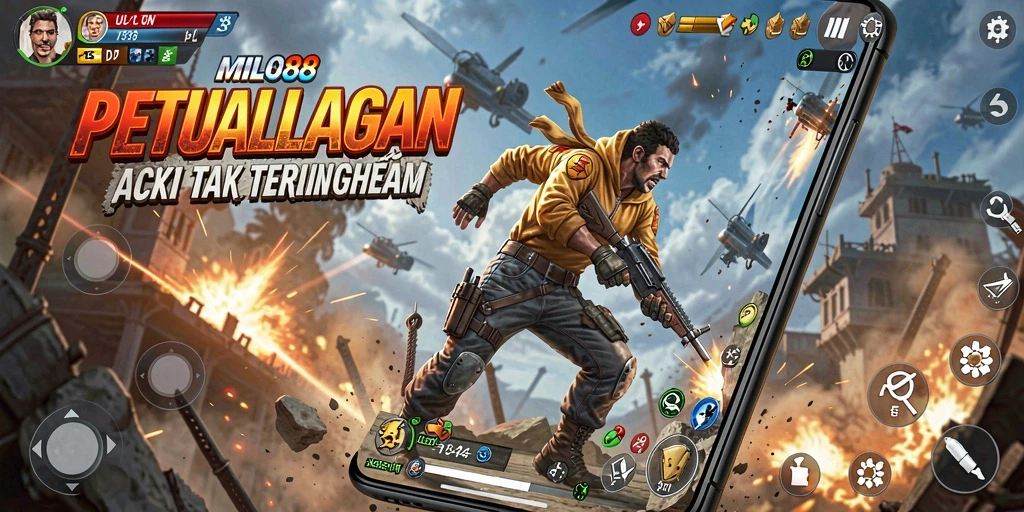 Tampilan aksi seru dalam gameplay MILO88.