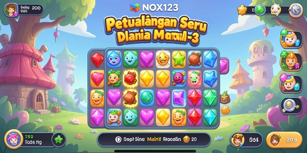 Gameplay seru dari NOX123 yang penuh warna.