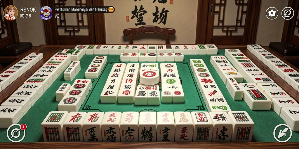 Screenshot gameplay RSNOK yang menampilkan suasana permainan Mahjong yang menarik.