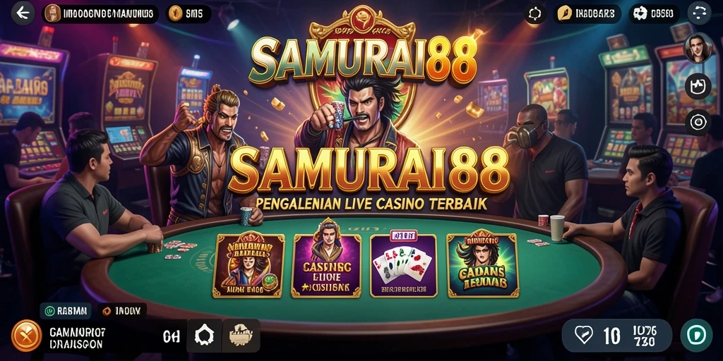 Tampilan permainan Live Casino yang mendebarkan di SAMURAI88.