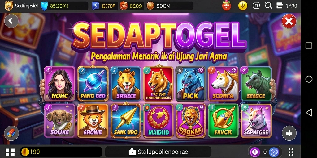 Screenshot gameplay SEDAPTOGEL yang menunjukkan grafik dan fitur slot.