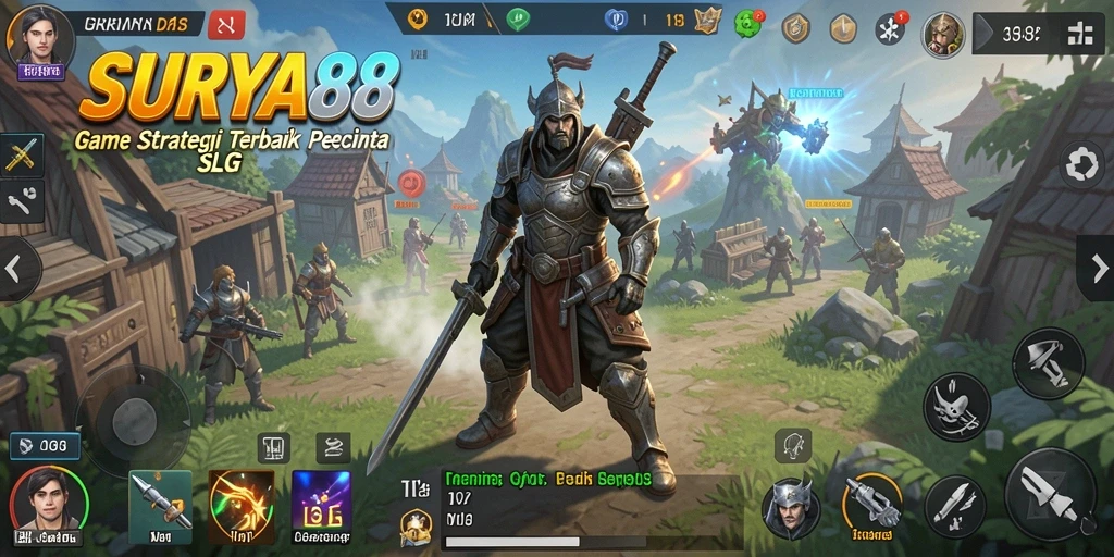 Tangkapan layar gameplay menampilkan strategi dan pertempuran SLG yang seru.