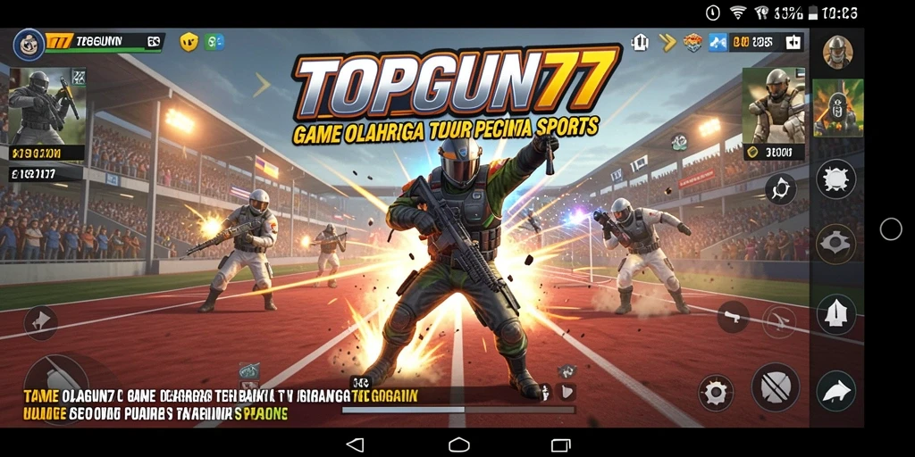 Tampilan gameplay seru dan menegangkan dari TOPGUN77.