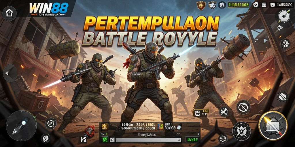 Gameplay epik Battle Royale di WIN88 dengan pertempuran mendebarkan.